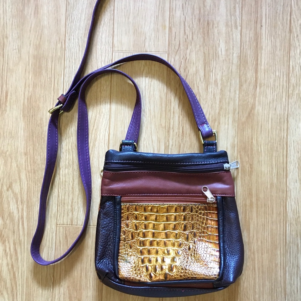 Boho leather crossbody